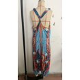 thumbnail image 5 of Women Boho Overalls Plus Size Summer Fashion Jumpsuit Loose Fit Rompers Floral Printed Baggy Bohemia Wide Harem Pants Red XL, 5 of 6