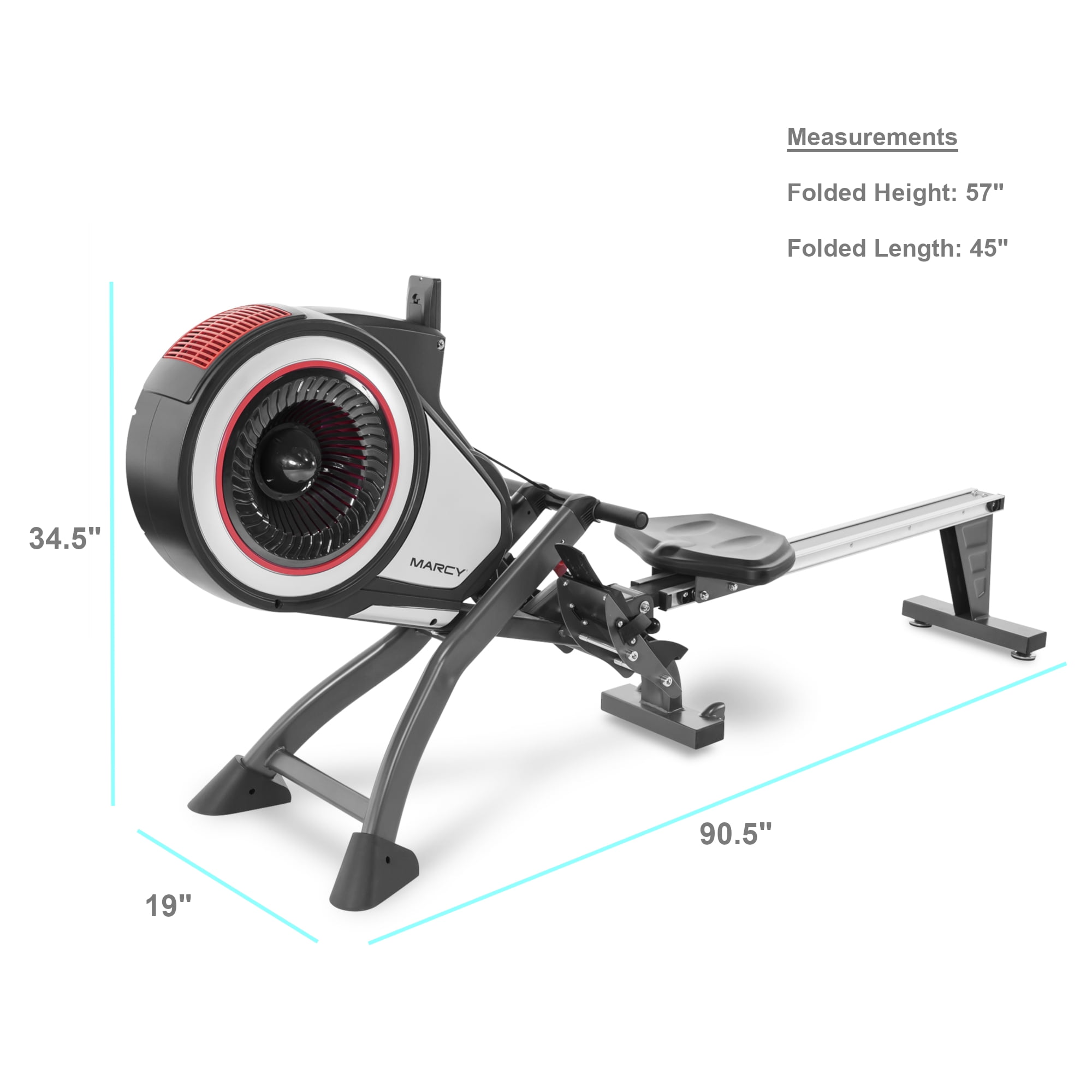 Free Shipping Marcy Foldable Turbine Rowing Machine Rower with 8 Resistance Setting and Transport Wheels NS 6050RE Walmart