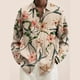 thumbnail image 1 of Camisa de manga larga para hombre con estampado 3D de hojas y plantas, camisa informal de moda con solapa y botones, camisa de gran tamaño para primavera y otoño, 1 of 6