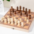 thumbnail image 3 of LQCrafK Magnetic Chess Folding Wooden Chessboard Set with Storage Slots, 3 of 5
