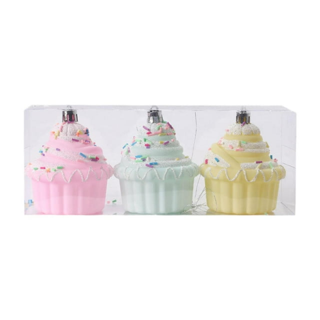 simhoa 1 Box Christmas Tree Hanging Decorations Christmas Ornament Home Decor with Rope Cake 21X6.5X8CM
