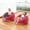 Red, variant on ToppiJoy 6 Pcs Portable Bean Bag Chairs, Outdoor Blow up Camping Chairs, for Movie Bedroom Reading Camping Room (Red)