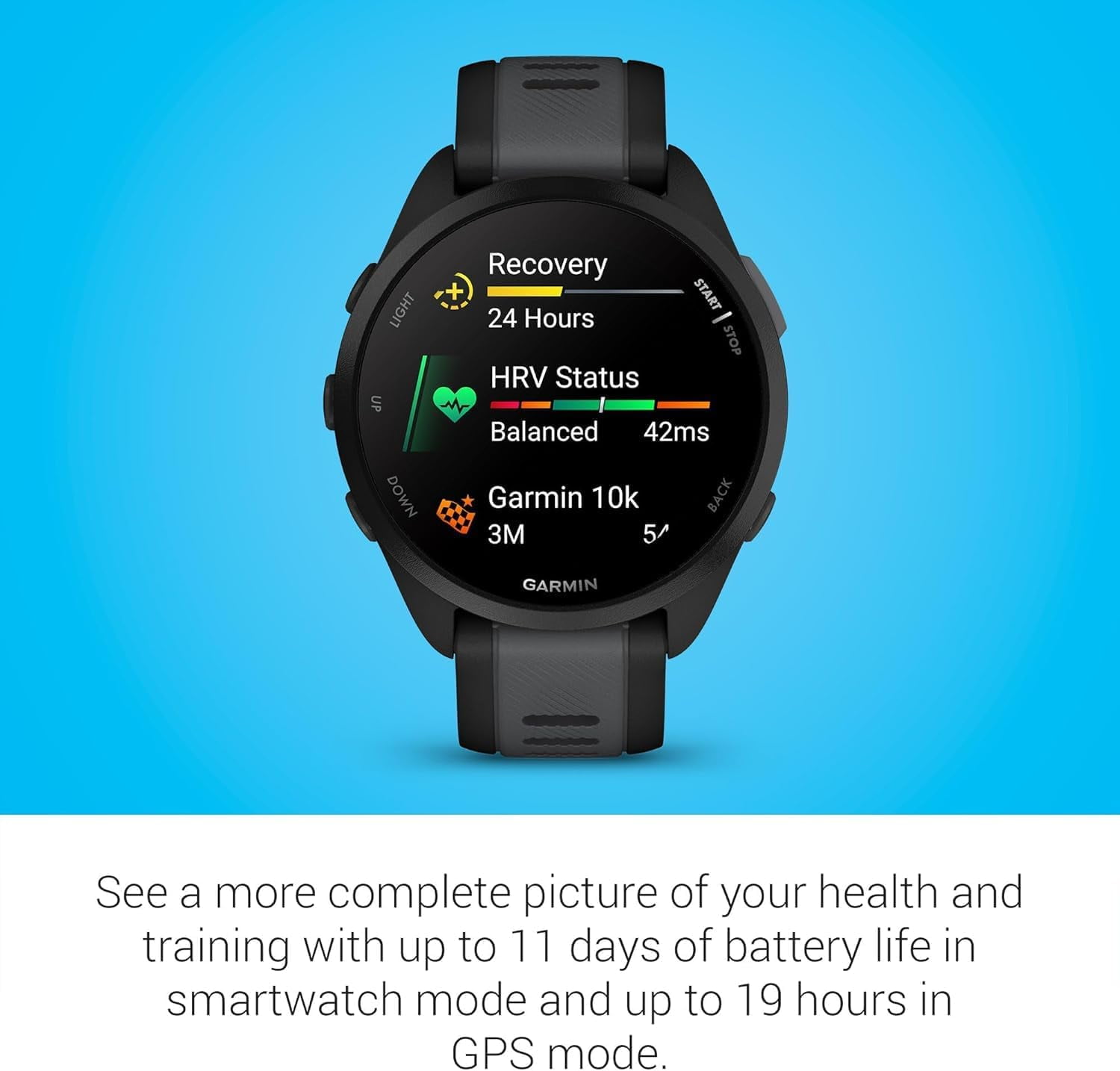 Restored Garmin Forerunner 165 GPS Smartwatch, Slate Grey/Black (Refurbished)