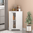 thumbnail image 6 of Jopath Floor Corner Cabinet with 2 Shelves,Corner Storage Cabinet Shelving Storage with Adjustable Shelves for Kitchen Living Room Bathroom, White, 6 of 8