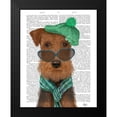 thumbnail image 2 of Fab Funky 15x18 Black Modern Framed Museum Art Print Titled - Airedale and Heart Glasses, 2 of 5