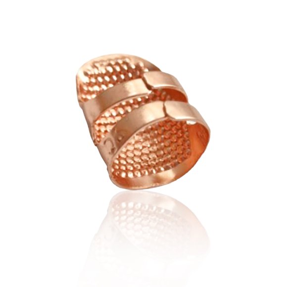 Bearachild Dedal de protección para la punta de los dedos, agujas para trabajar a mano, manualidades, accesorios de bordado artesanal ajustables, oro rosa Type3 NO3 Bearachild HA012405-05