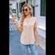 thumbnail image 5 of Camisetas de Mujer con Cuello en V y Botones, Corta, Corte Holgado, Informales, de Verano, Color Albaricoque, L, 5 of 10