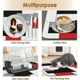 thumbnail image 6 of Red Black White Grey Modern Coffee Mat Set (2 Pcs): 12x19in Absorbent Rubber Backed Dish Drying Mat – Fits Under Coffee Maker Espresso Machine – Hide Stains Stylish Kitchen Bar Accessory, 6 of 6