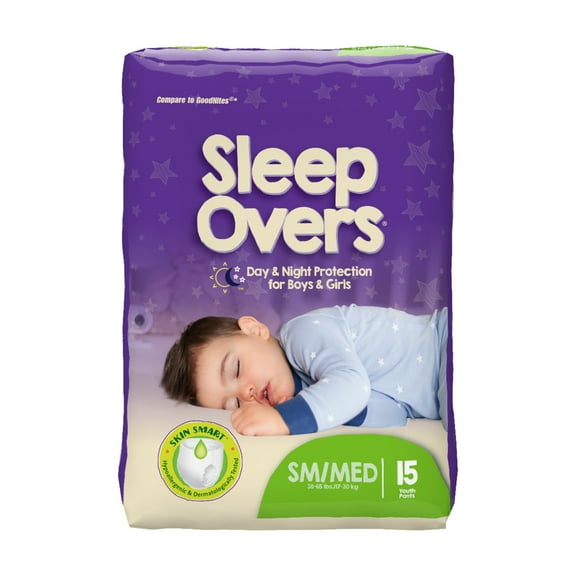 SleepOvers Small/Medium, 45 - 65 lbs, Pack of 15