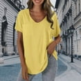 thumbnail image 2 of Yubnlvae T-Shirt à Manches Courtes Décontracté pour Femmes avec Poche, T-Shirt à Manches Courtes Décontracté et Tendance pour Femmes Uni avec Poche en Liquidation! Uni, Col Rond, Jaune, P, 2 of 4