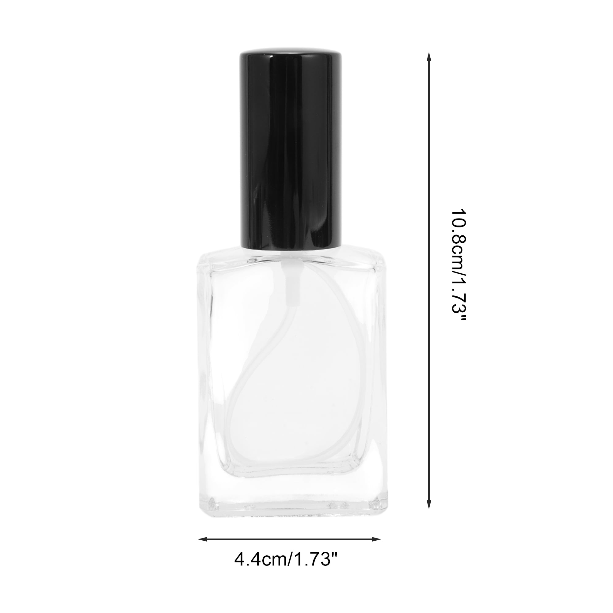 Unique Bargains Elegant 30ml/1oz Perfume Bottle with Spray 1 Pc Black Flat Square Bottle