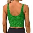 thumbnail image 3 of Lsque Green Glitter Printed Women'S Sports Bra, Compression, Moisture Wicking, High-Impact Sports Bra For Women,Supportive sports bra-X-Large, 3 of 9