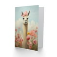 thumbnail image 2 of Llama and Peonies Pink Floral Elegant for Wife Her Mum Sister Daughter Mom Gran Nan Birthday Thank You Mothers Day Blank Art Greeting Card, 2 of 3