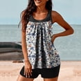 thumbnail image 5 of AHTJRT Ruched Tankini Swimsuist for Women Elegant Summer Floral Print Two Pieces Bathing Suits with Chest Pad Multicolor#27 XL, 5 of 5