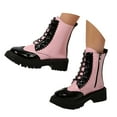 thumbnail image 3 of Women's Ankle Boots Lace Up Boots With Round Toe Mid Heel And Heel In Two Tone Colors For Overseas Trade, 3 of 9