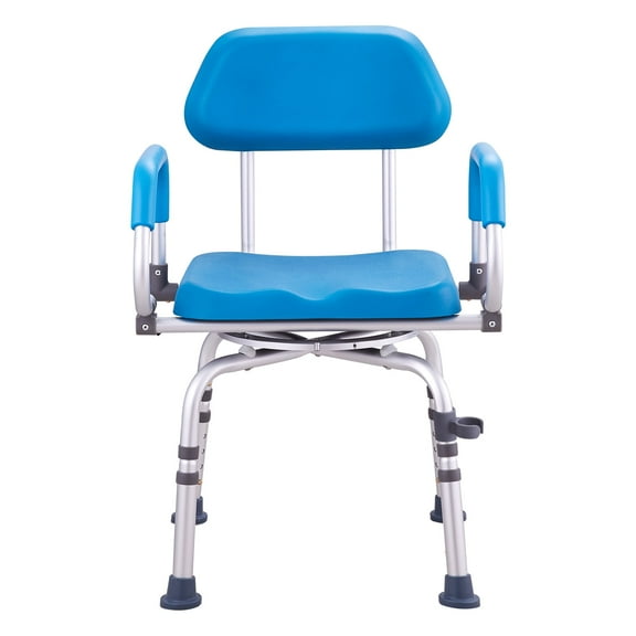 KFFKFF Swivel Shower Chair with 360-Degree Rotation, Adjustable Seat with Pivoting Arms & Padded Design for Shower or Tub, Non-Slip Rotating Bath Chair for Seniors and Individuals with Disabilities
