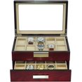 thumbnail image 3 of 20 Slots Wooden Watch Display Case Glass Top Jewelry Collection Storage Box Organizer for Men/Women, 3 of 7