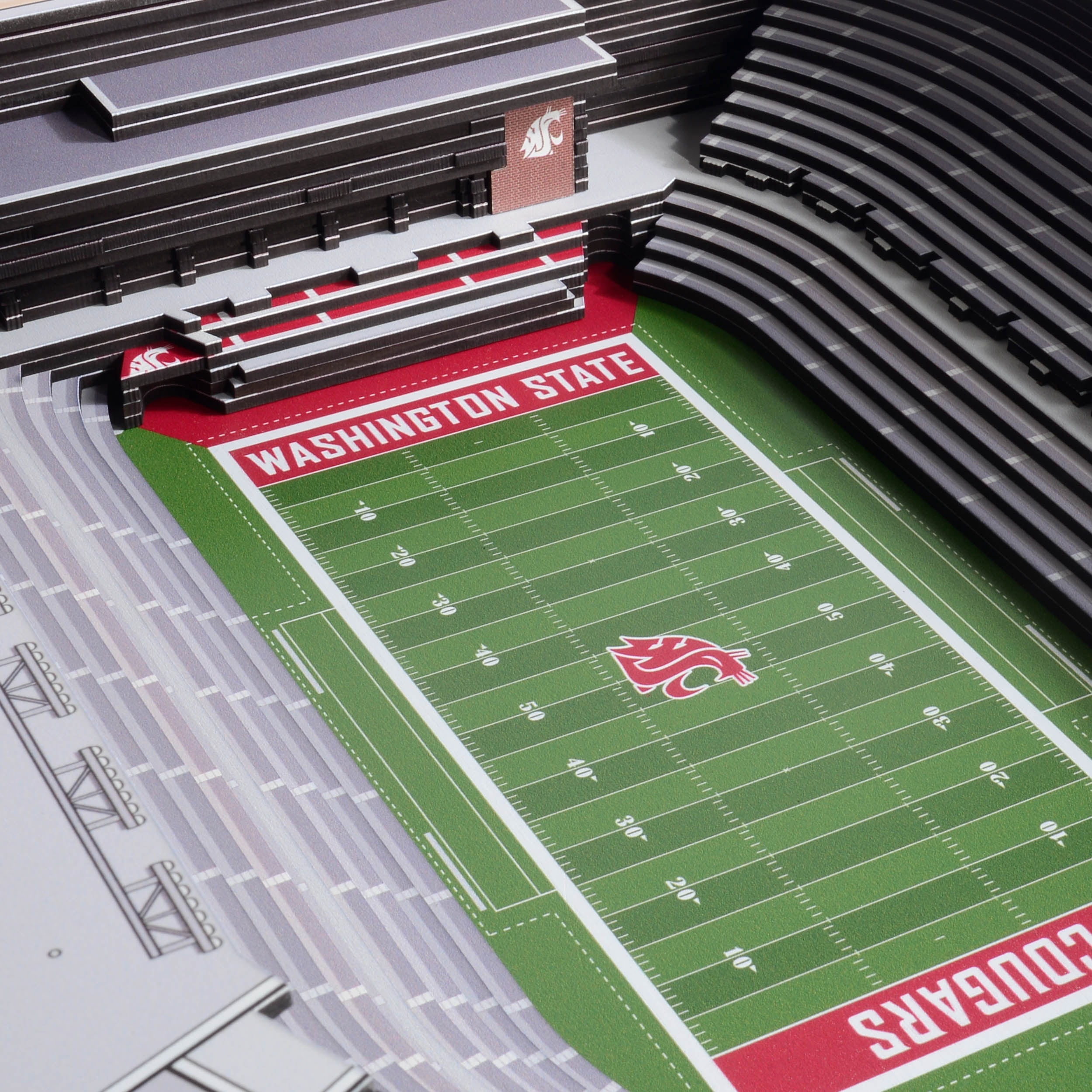 YouTheFan NCAA Washington St Cougars FB 25-Layer Stadiumview Wall Art