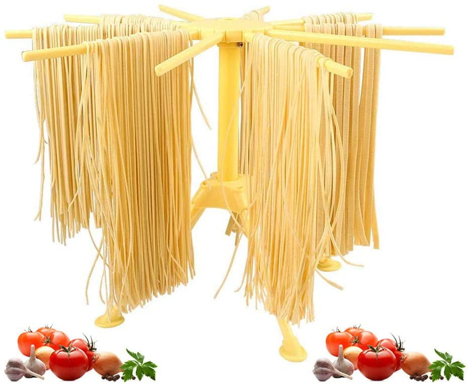 Yellow Anzirose Pasta Drying Rack Collapsible Pasta Spaghetti Noodles Dryer Holder Hanging Rack 
