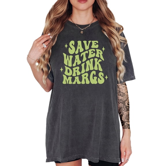 Save Water Drink Margs Funny T-Shirt for Women Pepper Shirt Adult Large