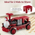 thumbnail image 2 of Gymax 12V 2-Seater Ride on Toy w/ Train Whistle LED Lights Music & USB Port Red, 2 of 10