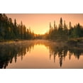 thumbnail image 2 of Jaynes Gallery 18x13 Black Ornate Wood Framed with Double Matting Museum Art Print Titled - Canada-Ontario-Lake Superior Provincial Park Sunrise forest reflection in waterway, 2 of 4