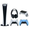 Sony Playstation 5 Digital Edition Console with Extra Blue Controller, Black PULSE 3D Headset and Surge QuickType 2.0 Wireless PS5 Controller Keypad Bundle