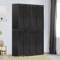 thumbnail image 5 of Bathroom Storage Cabinet Freestanding Wooden Floor Cabinet with Adjustable Shelf and Double Door, Tall Cabinet for Bathroom Living Room Kitchen, Black, 5 of 7