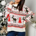 thumbnail image 4 of Oversized Christmas Sweaters for Women 2025 Long Sleeve Crewneck Loose Slouchy Xmas Pullover Sweater Jumper Tops, 4 of 5