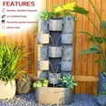 thumbnail image 3 of Tiered Water Fountain Waterfall Outdoor Freestanding Cascade Fountain Modern Style with LED Lights for Patio Yard Pool Home Decor, 3 of 5