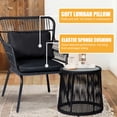 thumbnail image 5 of PROHIKER 3-Piece Patio Furniture Set, Rattan Outdoor Seating Furniture with Wicker Chair, Glass Tabletop and Waterproof Cushions for Backyard, Garden, Bistro, Front Prch, Black/Black, 5 of 8