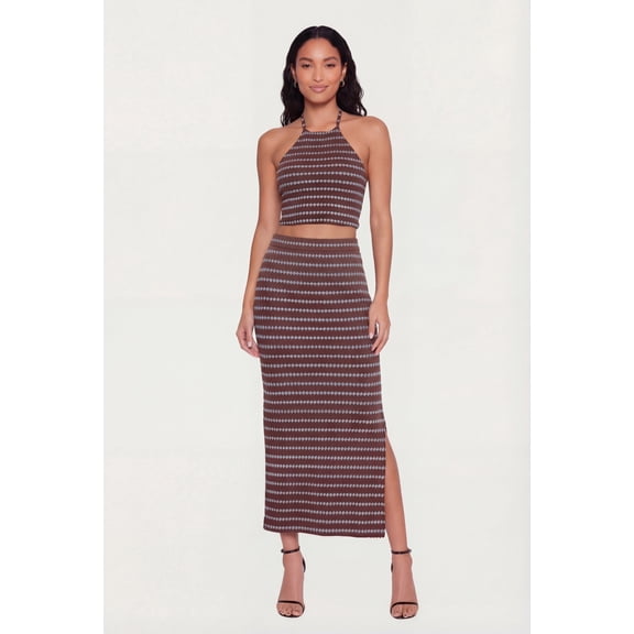 Women's Geometric Striped Maxi Skirt