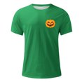 thumbnail image 3 of Dakiuu Halloween Pumpkin Face Graphic T Shirt for Men Women Unisex Casual Short Sleeve Tee Classic Loose Fit Autumn Everyday Wear, 3 of 4