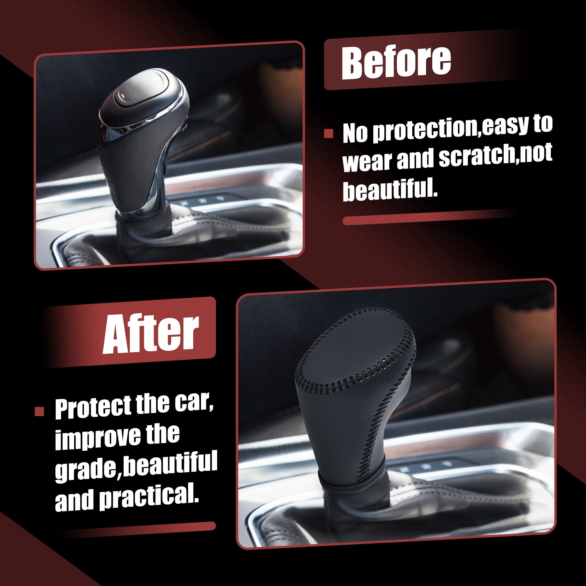 Unique Bargains Car Gear Shift Knob Cover Protector for Chevrolet Equinox 2018-2021 Black