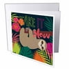 Take It Slow - Tropical Sloth 6 Greeting Cards with envelopes gc-310737-1