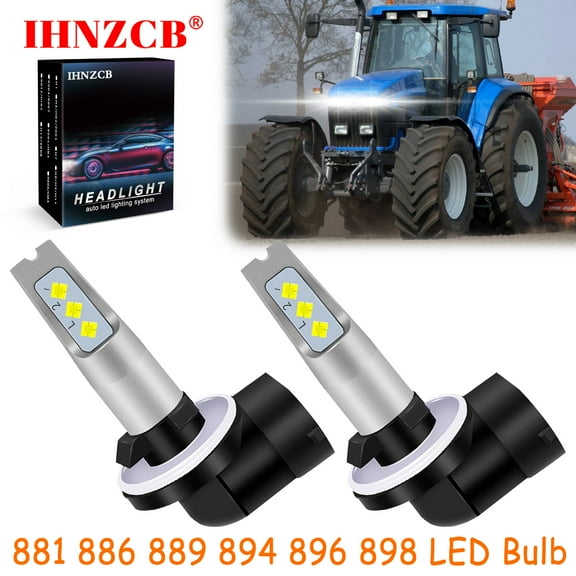 IHNZCB for New Holland Skid Steer 1925 8670 8770 Tractor / Lawn Mower LED Headlights Bulb High Low Beam 881 889 White,Y47