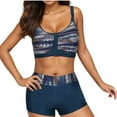 thumbnail image 1 of Traje de baño de dos piezas para mujer, trajes de baño para mujer, traje de baño de dos piezas de cintura alta sin espalda para mujer de tallas grandes, 1 of 5