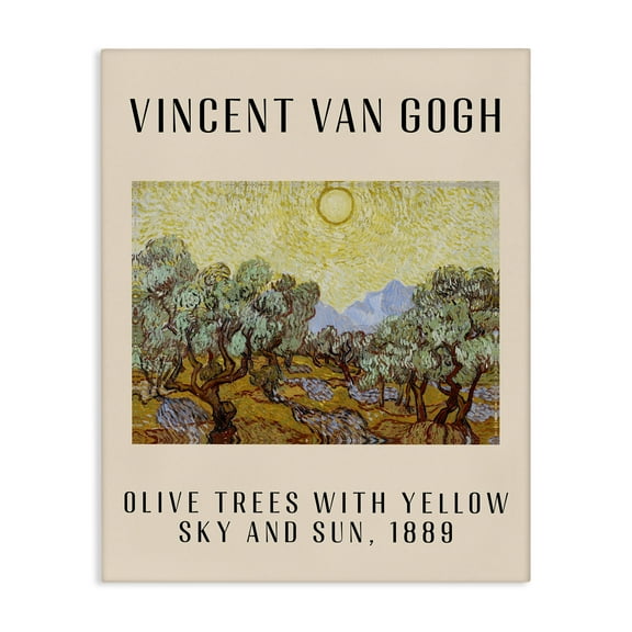 Stupell Industries Classic Olive Trees Van Gogh Landscape & Nature Painting Wrapped Canvas Art Print Wall Art, 16 x 20