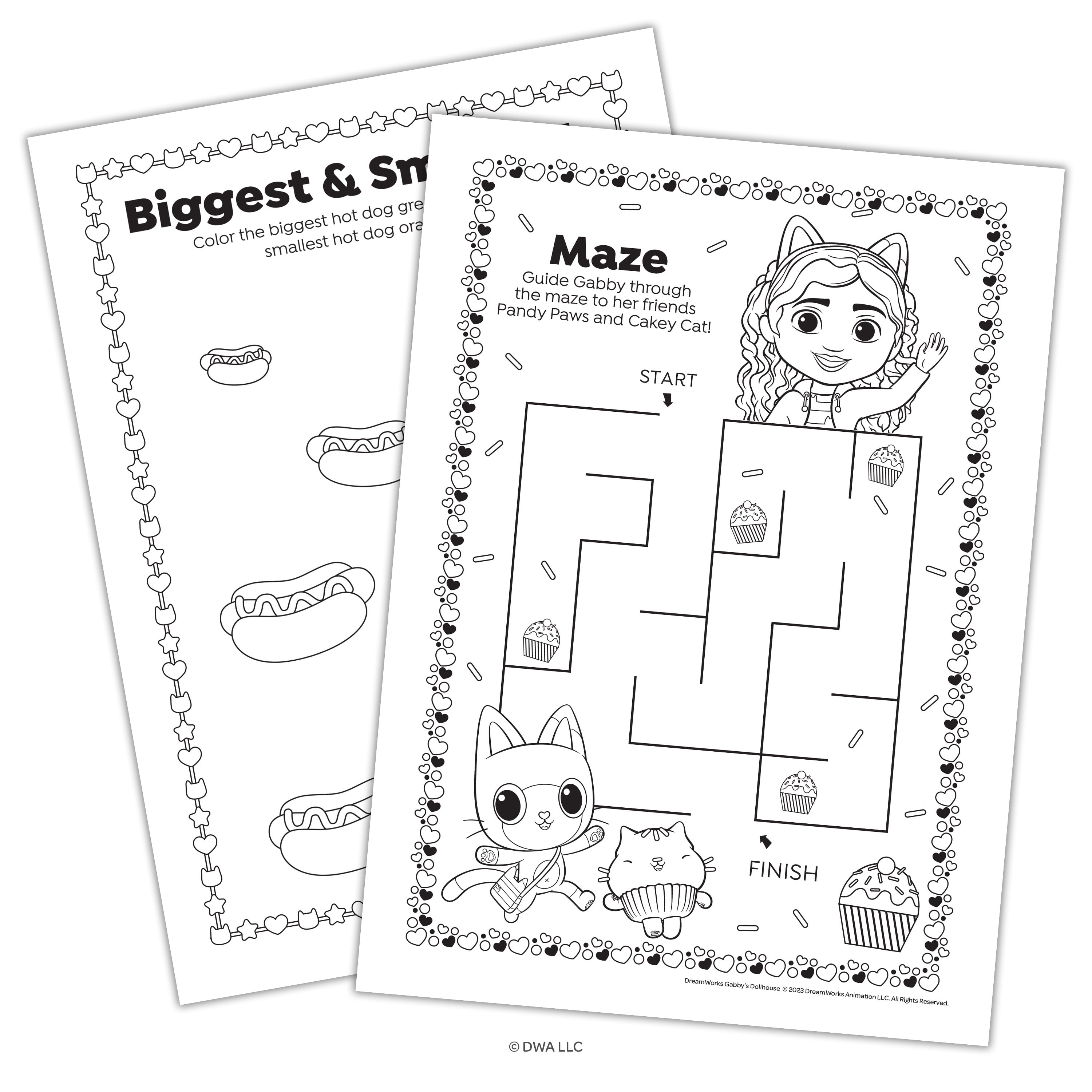 Gabby's Dollhouse 144-Page 5-in-1 Coloring Book, Paperback, by Bendon
