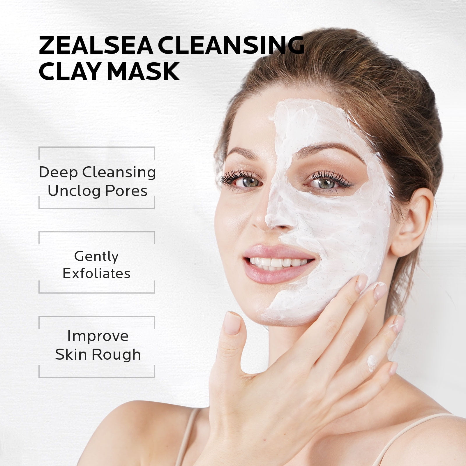 ZealSea 12oz Clay Mask for and Pores, Face Scrub and Skin Care Mud Mask for Oil Detox Clay Mask for face - Walmart.com