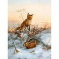 thumbnail image 3 of Carl Gerber 19x24 Black Modern Framed Museum Art Print Titled - Fox and Hare, 3 of 5