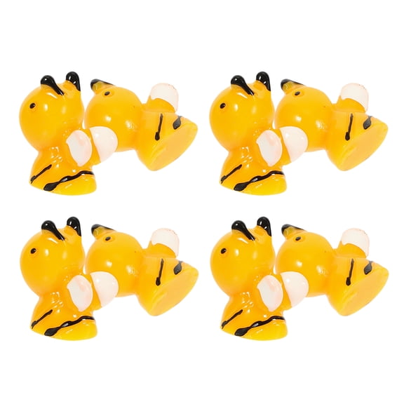Masteelf 8Pcs Resin Bee Sculptures Mini Bee Decors Mini Resin Bee Miniatures Bee Figurine Garden Mini Bee