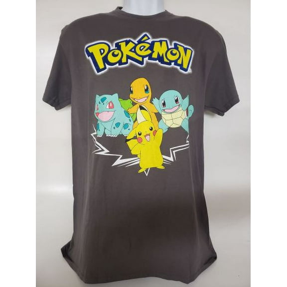 Pokémon Pikachu & Friends Graphic Short Sleeve T-shirt Adult Size Small Grey