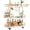 gold, variant on 3-Tier Gold Bar Cart, Mobile Rotating Serving Cart with Wheels, Wine Rack and Glass Holder, Modern Rolling Storage Shelf for Home Kitchen Living Room Dining Room