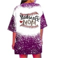 thumbnail image 5 of Fiudx Camisas de Mujer Camiseta Larga de Manga Corta con Cuello Redondo y Estampado Informal de Béisbol para Mujer, 5 of 5