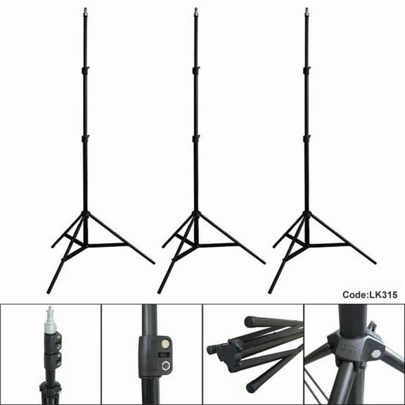 3 X 7ft Light Stand Photo Video Studio Lighting Photography Stands for Studio, Portrait, Video Shooting