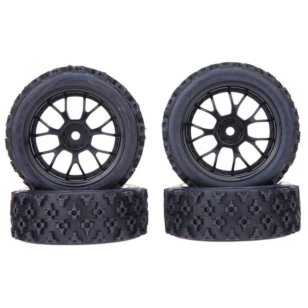 4 Uds. Neumáticos de coche RC de goma con patrón de estrella para coche Universal Tamiya 1/10 JShteea El nuevo