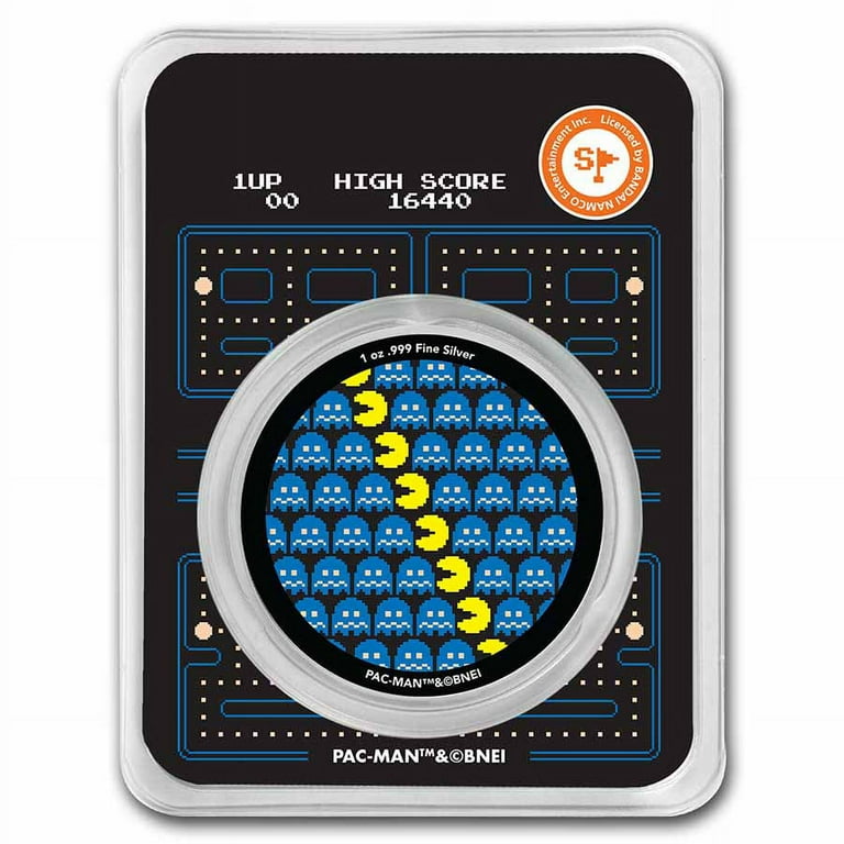 PAC-MAN™ Pixel Pattern 1 oz Colorized Silver Round - Walmart.com