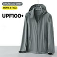 thumbnail image 3 of Men's UPF50+ Sun Protection Hoodie Long Sleeve Jacket Elastic Quick Dry Shirts Full Zipper Fishing Jacket, 3 of 5