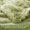 thumbnail image 2 of Exclusivo Mezcla Fuzzy Faux Fur Bed Blanket Twin Size, Reversible Shaggy Sherpa Fleece Blankets,Fluffy Plush Warm Throws for Couch, Bed, 60X80 Inches, Gradient Green, 2 of 8